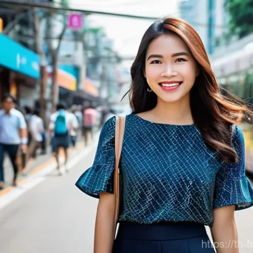 실시간 데이터 처리의 웹 기술 발전 - **Prompt 1: Smart City Navigation**
    "A vibrant, eye-level shot of a smiling young Thai woman in ...