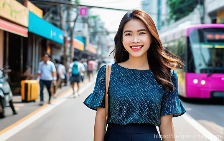 실시간 데이터 처리의 웹 기술 발전 - **Prompt 1: Smart City Navigation**
    "A vibrant, eye-level shot of a smiling young Thai woman in ...